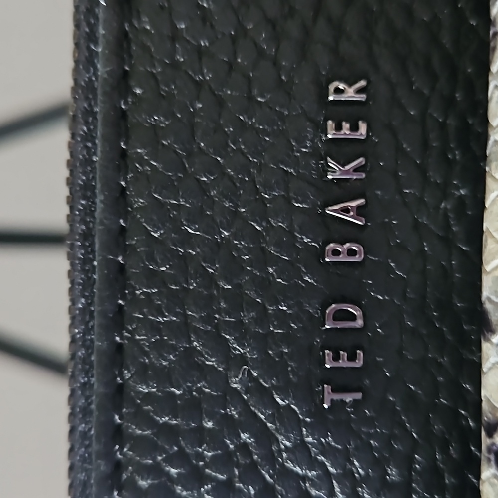 Ted Baker | Women's Crossbody Black Exotic Animal Snake Print Tassels Bag - Picture 12 of 16